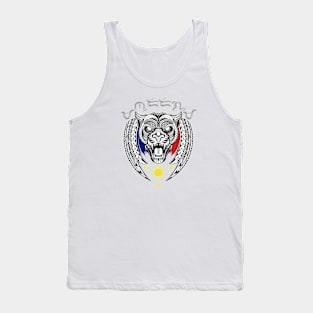 Tribal line Art Tiger / Baybayin word Mandirigma (Warrior) Tank Top